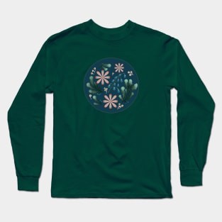 Blue botanical Long Sleeve T-Shirt